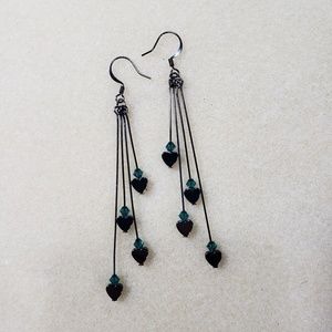 Hand made fashion earrings teal